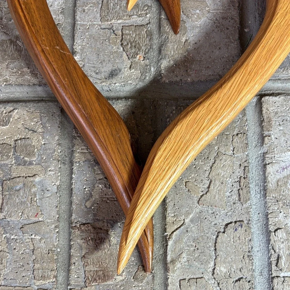 Wild Flower Wood 3D Heart Vase Black Walnut And Red Oak BoHo Natural‎